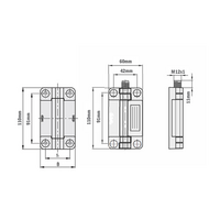 51-040-1 MODULAR SOLUTIONS POLYAMIDE HINGE 45 W/BUILT-IN SAFETY SWITCH, M12 MALE CONN. BLACK